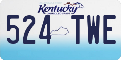 KY license plate 524TWE