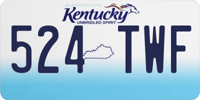 KY license plate 524TWF