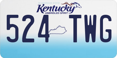 KY license plate 524TWG