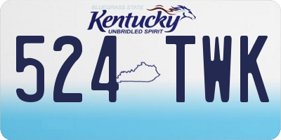 KY license plate 524TWK