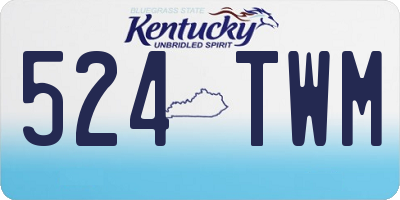 KY license plate 524TWM