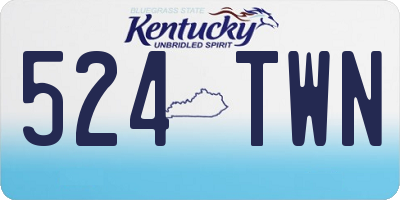 KY license plate 524TWN