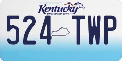 KY license plate 524TWP