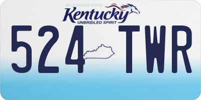 KY license plate 524TWR