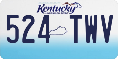 KY license plate 524TWV