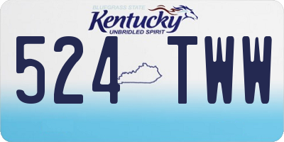 KY license plate 524TWW