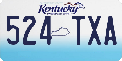 KY license plate 524TXA