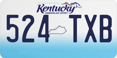 KY license plate 524TXB