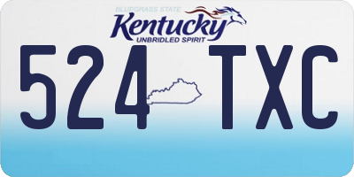 KY license plate 524TXC