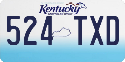 KY license plate 524TXD