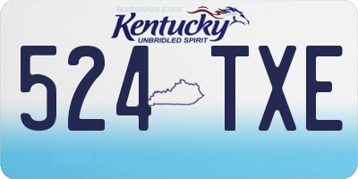 KY license plate 524TXE