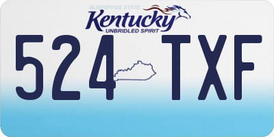 KY license plate 524TXF