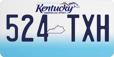 KY license plate 524TXH