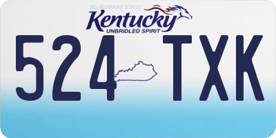 KY license plate 524TXK