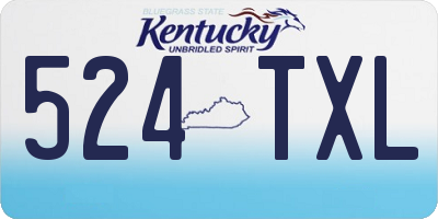 KY license plate 524TXL