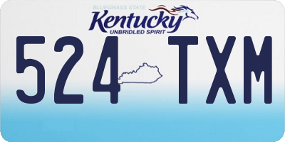 KY license plate 524TXM