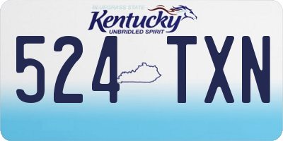 KY license plate 524TXN