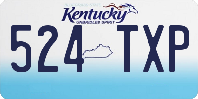 KY license plate 524TXP