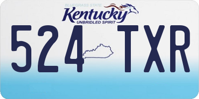 KY license plate 524TXR