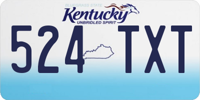 KY license plate 524TXT