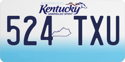 KY license plate 524TXU