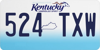 KY license plate 524TXW