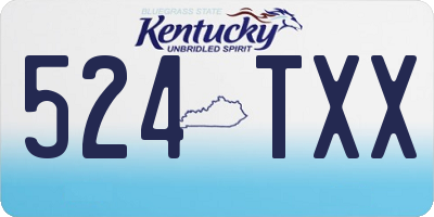 KY license plate 524TXX