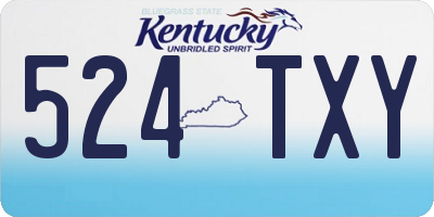 KY license plate 524TXY