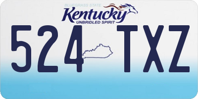 KY license plate 524TXZ