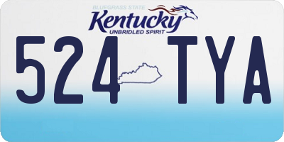 KY license plate 524TYA