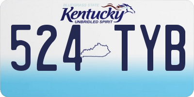 KY license plate 524TYB