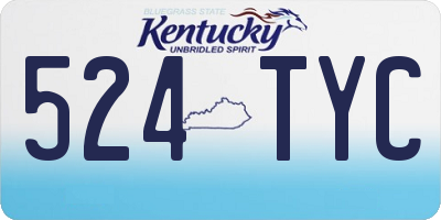 KY license plate 524TYC
