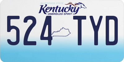 KY license plate 524TYD
