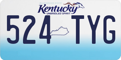 KY license plate 524TYG