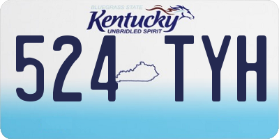 KY license plate 524TYH