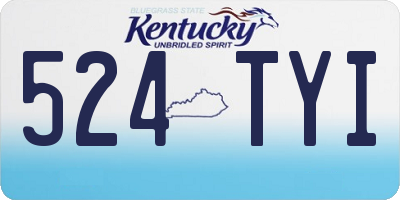 KY license plate 524TYI
