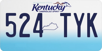 KY license plate 524TYK