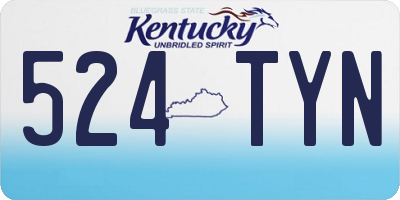 KY license plate 524TYN