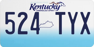 KY license plate 524TYX