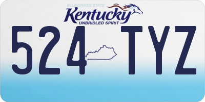 KY license plate 524TYZ