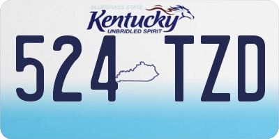 KY license plate 524TZD