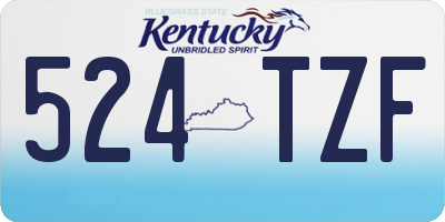 KY license plate 524TZF