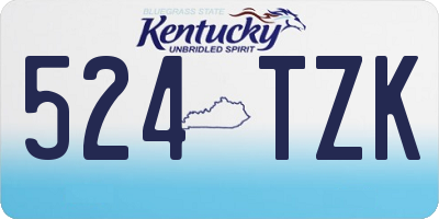 KY license plate 524TZK