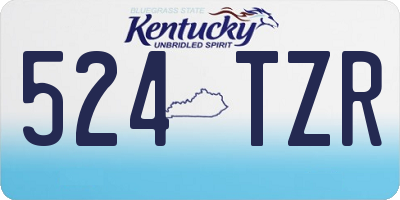 KY license plate 524TZR