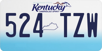KY license plate 524TZW