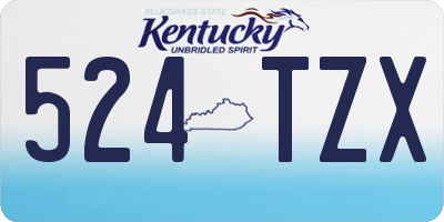 KY license plate 524TZX