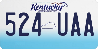 KY license plate 524UAA