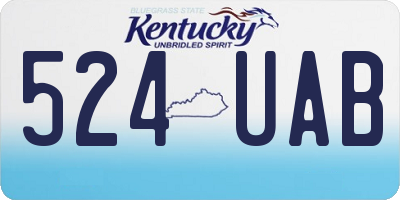 KY license plate 524UAB