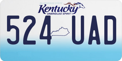 KY license plate 524UAD