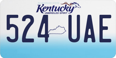 KY license plate 524UAE
